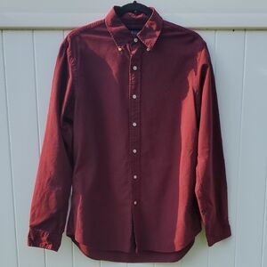 Polo Ralph Lauren Burgandy Maroon Cotton Long Sleeve Button Down Dress Shirt